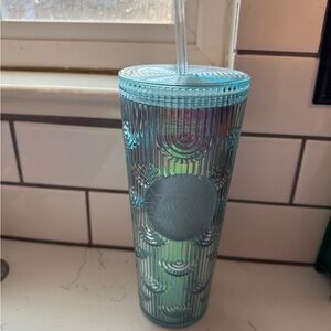 Starbucks Blue Iridescent Textured Tumbler